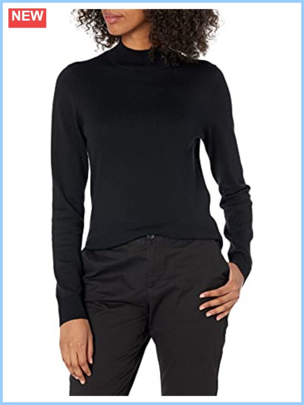 Essentials Women's Lightweight Mock Neck Pullover Sweater Regular Fit